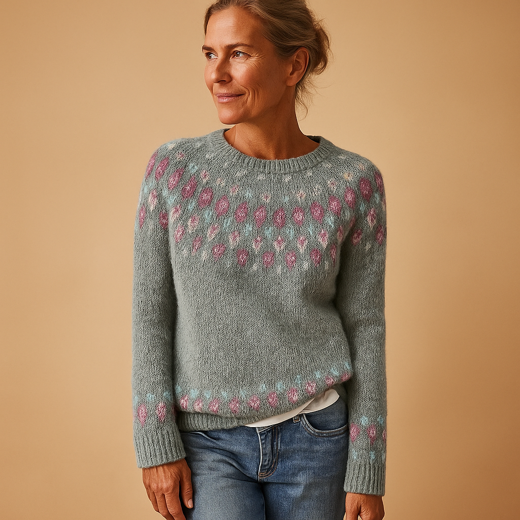 Women Sweatshirt | Relaxed Fit Crew Neck with Ribbed Hem
