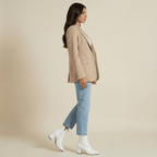 Women Ankle Boots Block Heel Pointed Toe Zip Closure - Evergreen Outfits - Women Boots