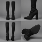 Women Ankle Boots High Heel Structured Upper Design - Evergreen Outfits - Women Boots