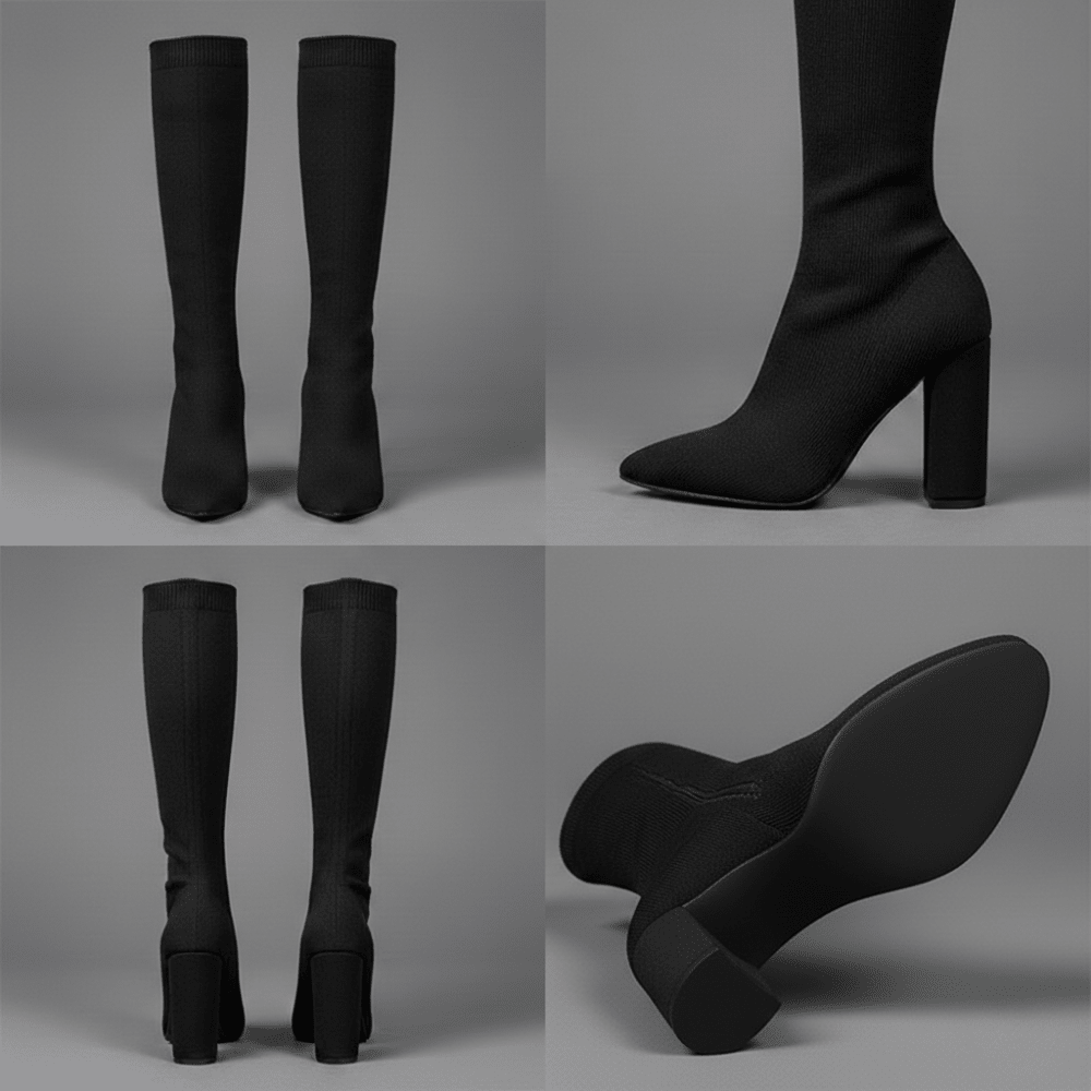 Women Ankle Boots High Heel Structured Upper Design - Evergreen Outfits - Women Boots
