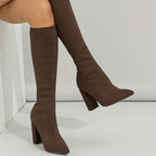 Women Ankle Boots High Heel Structured Upper Design - Evergreen Outfits - Women Boots