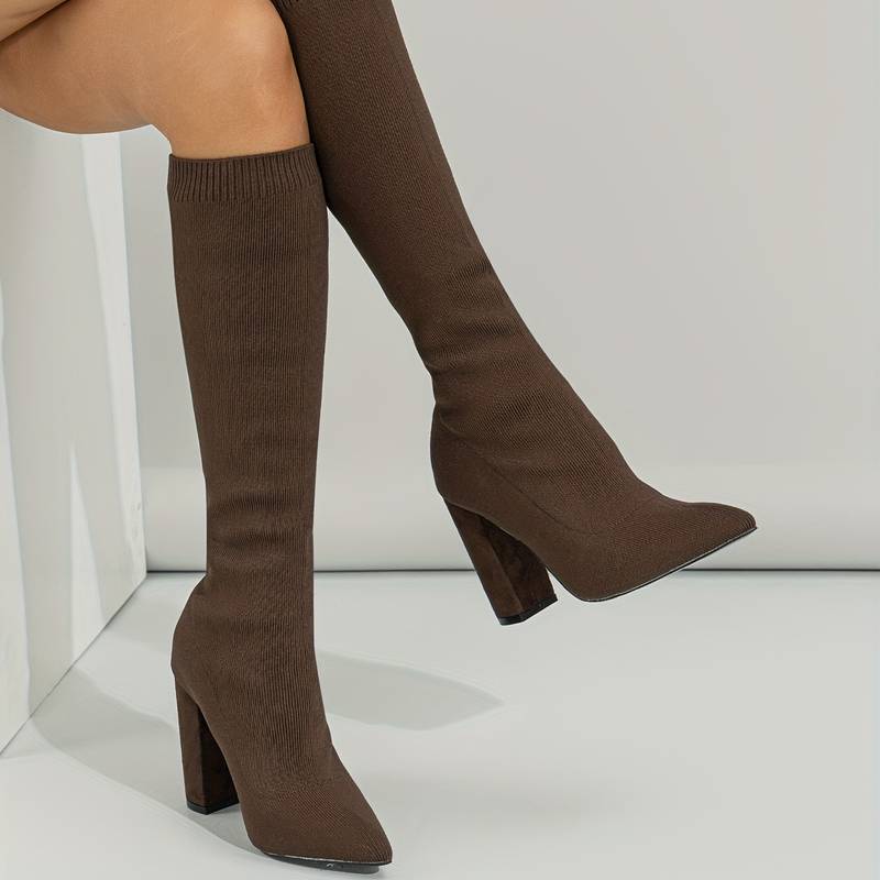 Women Ankle Boots High Heel Structured Upper Design - Evergreen Outfits - Women Boots