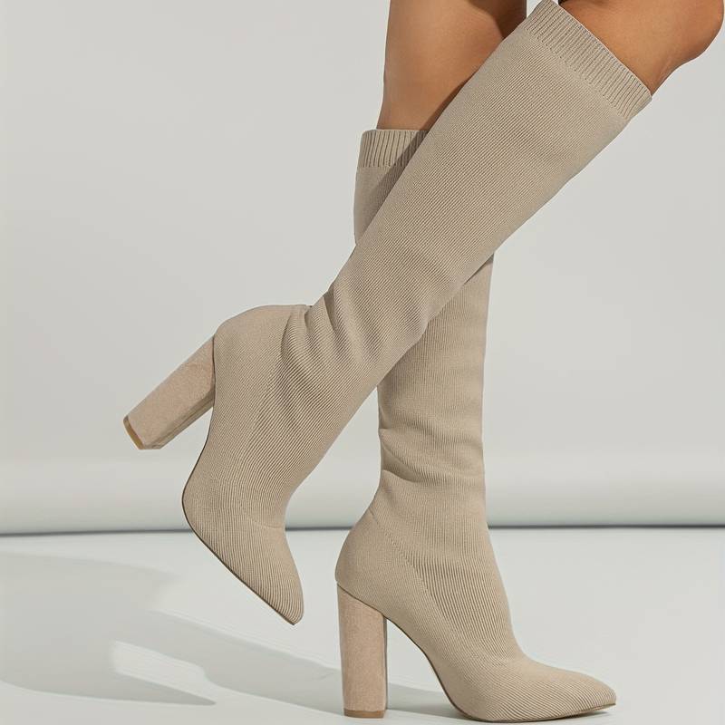 Women Ankle Boots High Heel Structured Upper Design - Evergreen Outfits - Women Boots