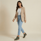 Women Ankle Boots Slip On Low Heel Ankle Length - Evergreen Outfits - Women Boots