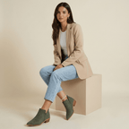 Women Ankle Boots Slip On Low Heel Ankle Length - Evergreen Outfits - Women Boots