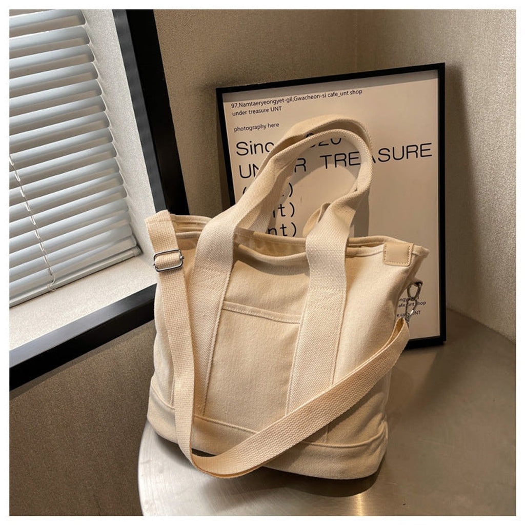 Women Bag | Tote with Adjustable Strap and Front Pocket - Evergreen Outfits- Bags
