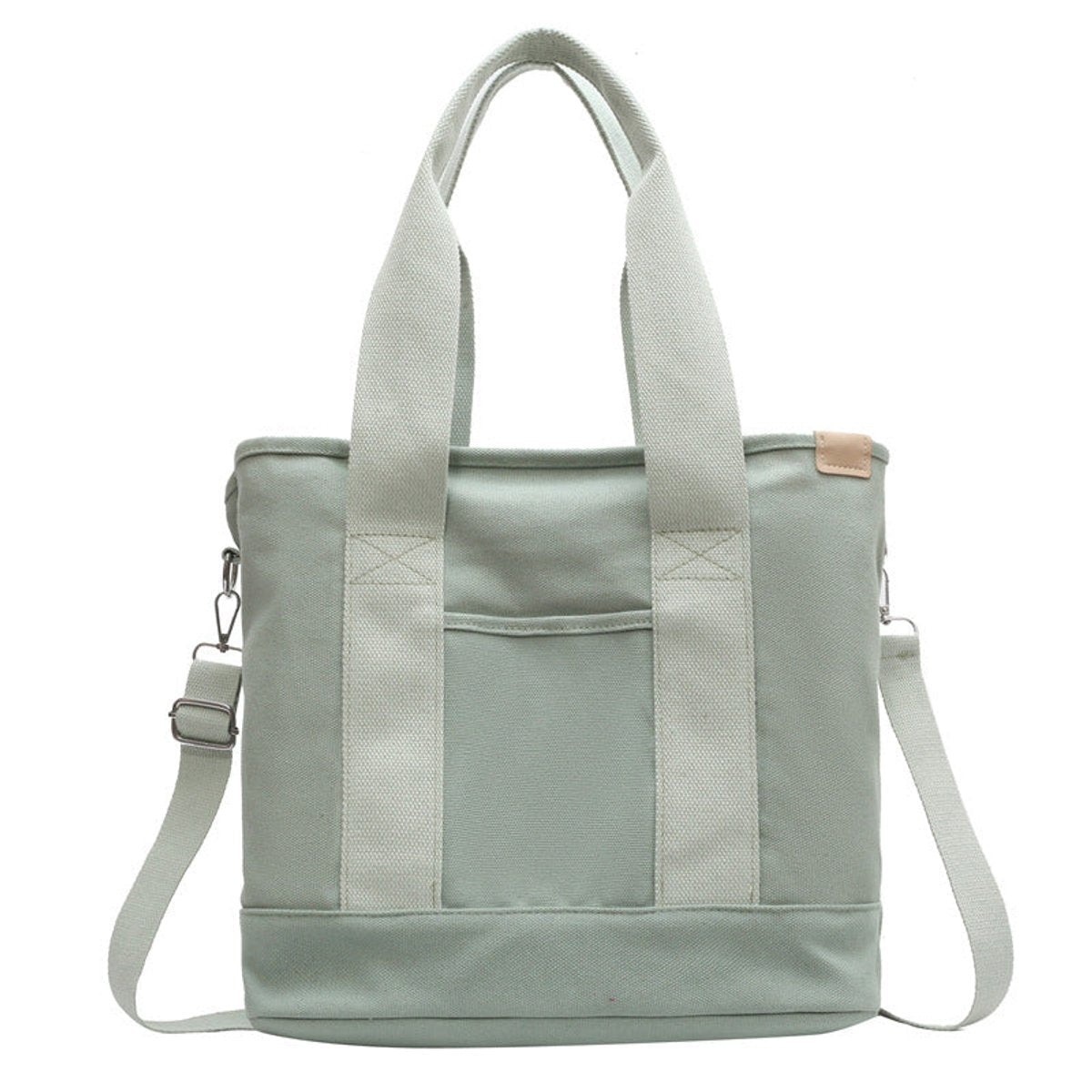 Women Bag | Tote with Adjustable Strap and Front Pocket - Evergreen Outfits- Bags