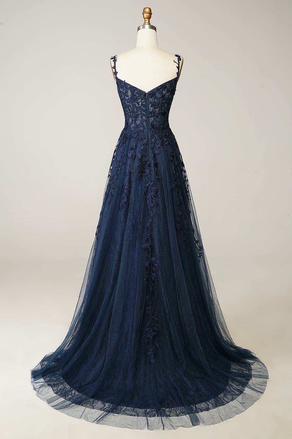Women Ball Gown A-Line Spaghetti Strap Applique Detail - Evergreen Outfits- Women Gown