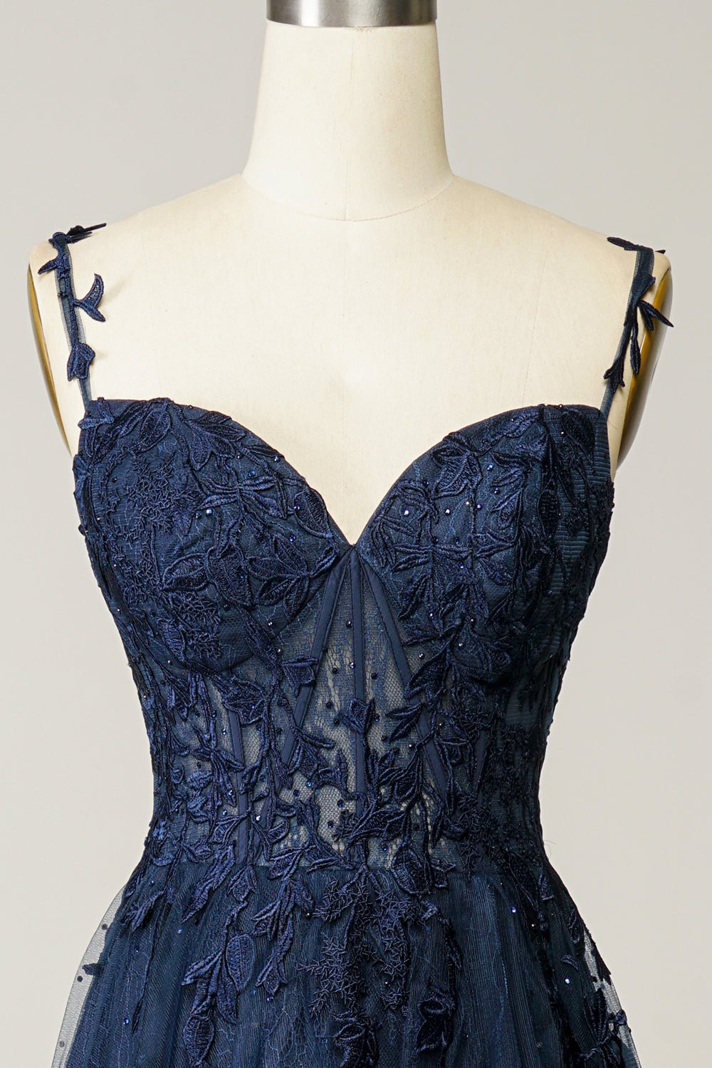 Women Ball Gown A-Line Spaghetti Strap Applique Detail - Evergreen Outfits- Women Gown