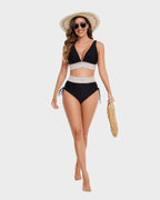 Women Bikini Set High Waisted Halter Adjustable Closure - Evergreen Outfits - Women Swimwear