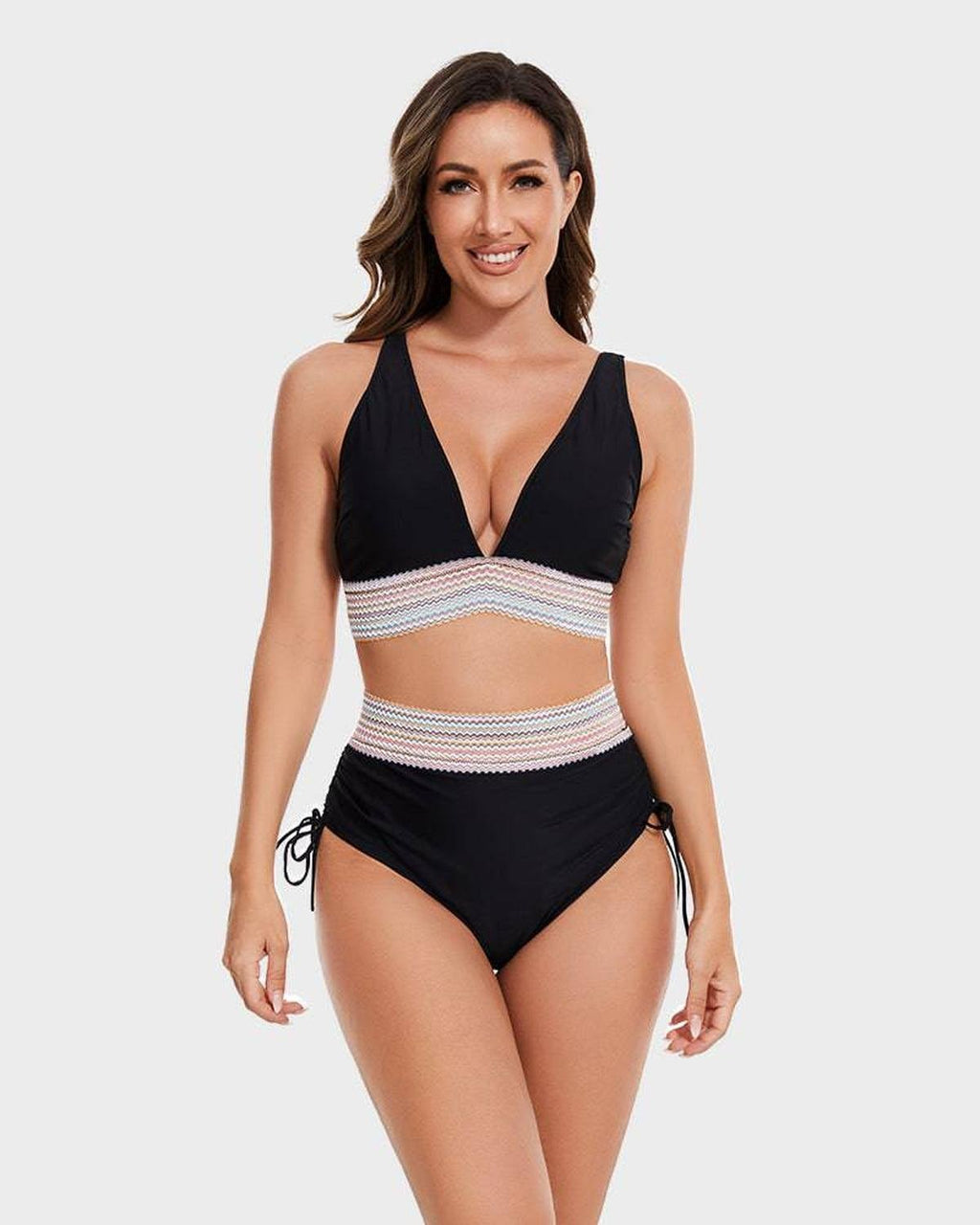 Women Bikini Set High Waisted Halter Adjustable Closure - Evergreen Outfits - Women Swimwear