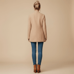 Women Blazer | Herringbone Open-Front Hip-Length Cut - Evergreen Outfits- Blazers