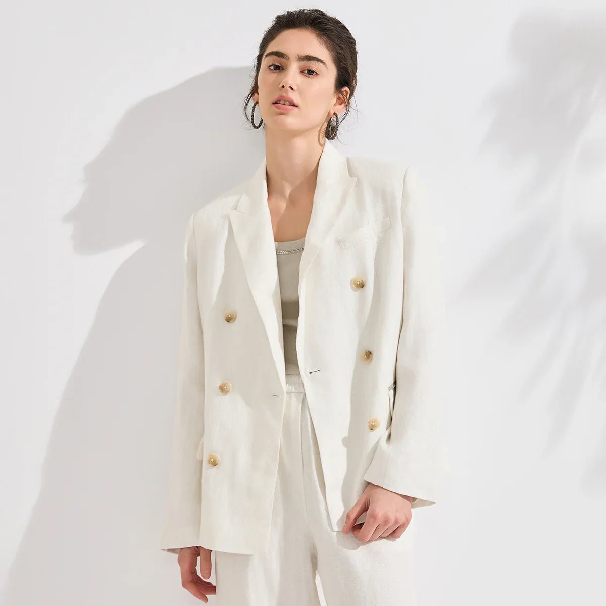 Women Blazer Jacket Tailored Fit Peak Lapel Design - Evergreen Outfits - Women Blazer