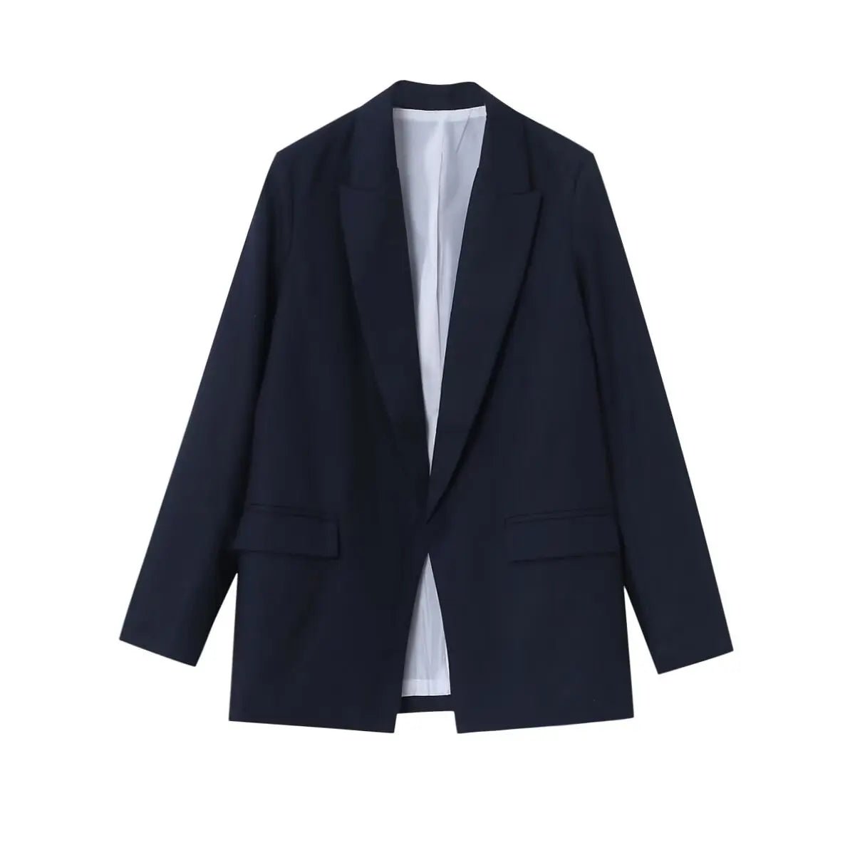Women Blazer Oversized Fit Long Sleeve Construction Detail - Evergreen Outfits - Women Blazer