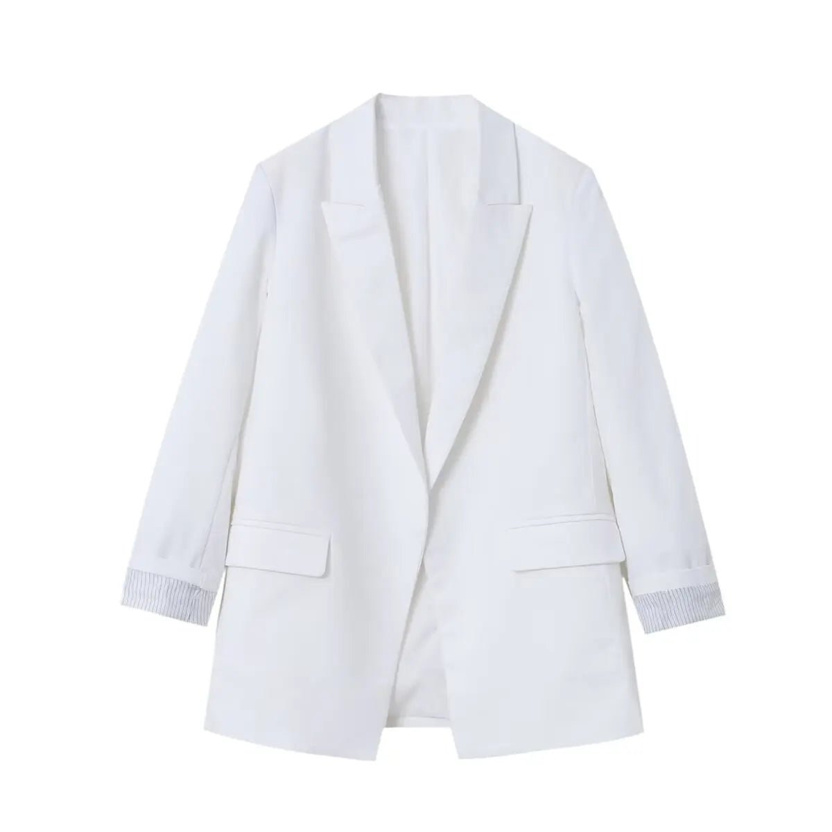 Women Blazer Oversized Fit Long Sleeve Construction Detail - Evergreen Outfits - Women Blazer