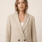 Women Blazer Slim Fit Double Breasted Button Closure - Evergreen Outfits - Women Blazer