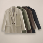 Women Blazer Slim Fit Double Breasted Button Closure - Evergreen Outfits - Women Blazer