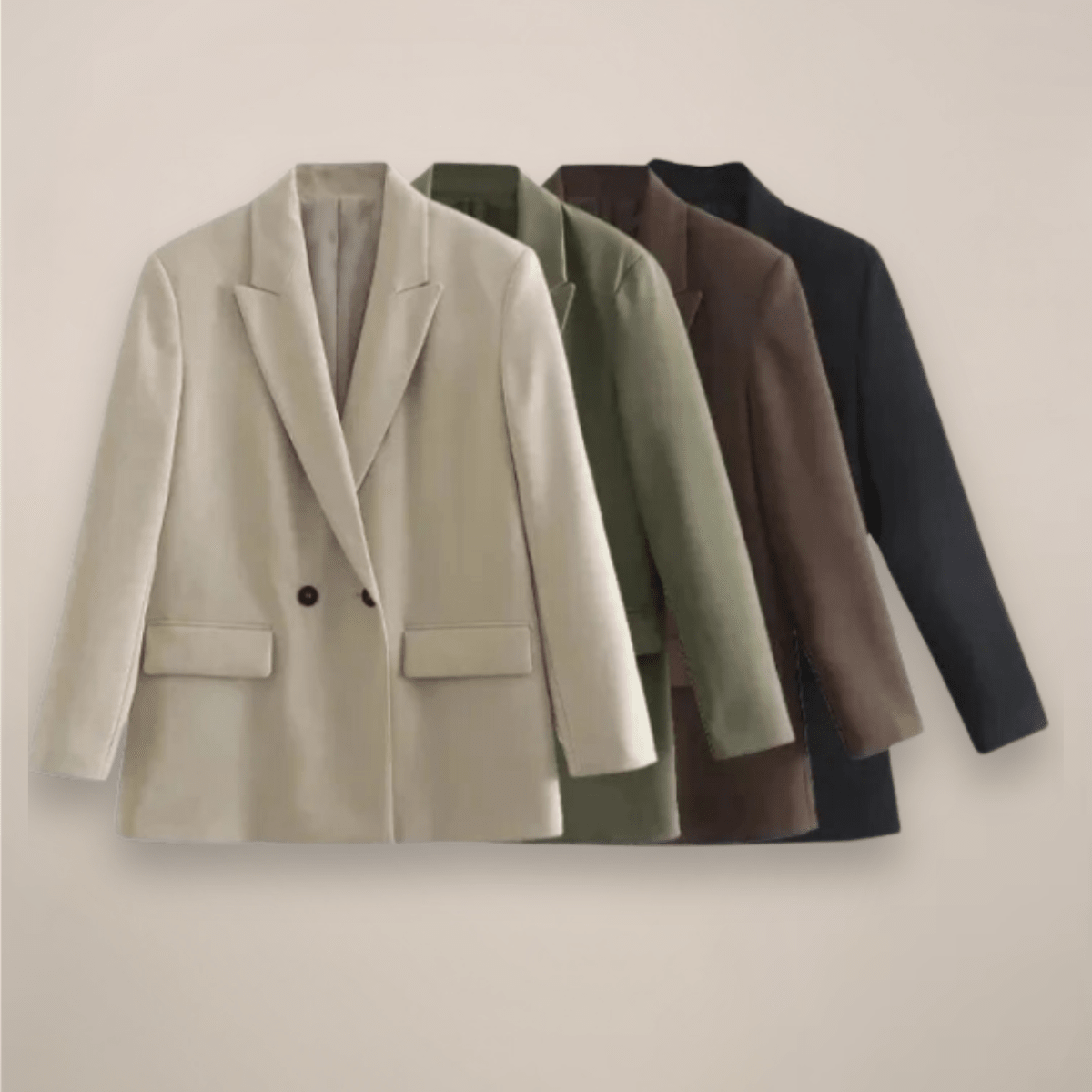 Women Blazer Slim Fit Double Breasted Button Closure - Evergreen Outfits - Women Blazer