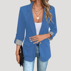 Women Blazer Slim Fit Stand - Up Collar Button Closure - Evergreen Outfits - Women Blazer