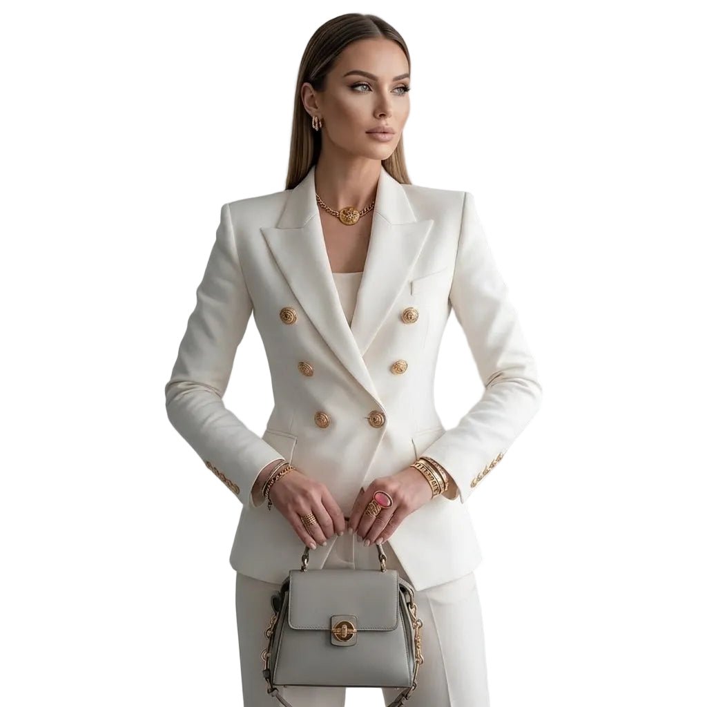 Women Blazer Slim Fit Structured Silhouette Classic Cut - Evergreen Outfits - Women Blazer