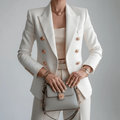 Women Blazer Slim Fit Structured Silhouette Classic Cut - Evergreen Outfits - Women Blazer