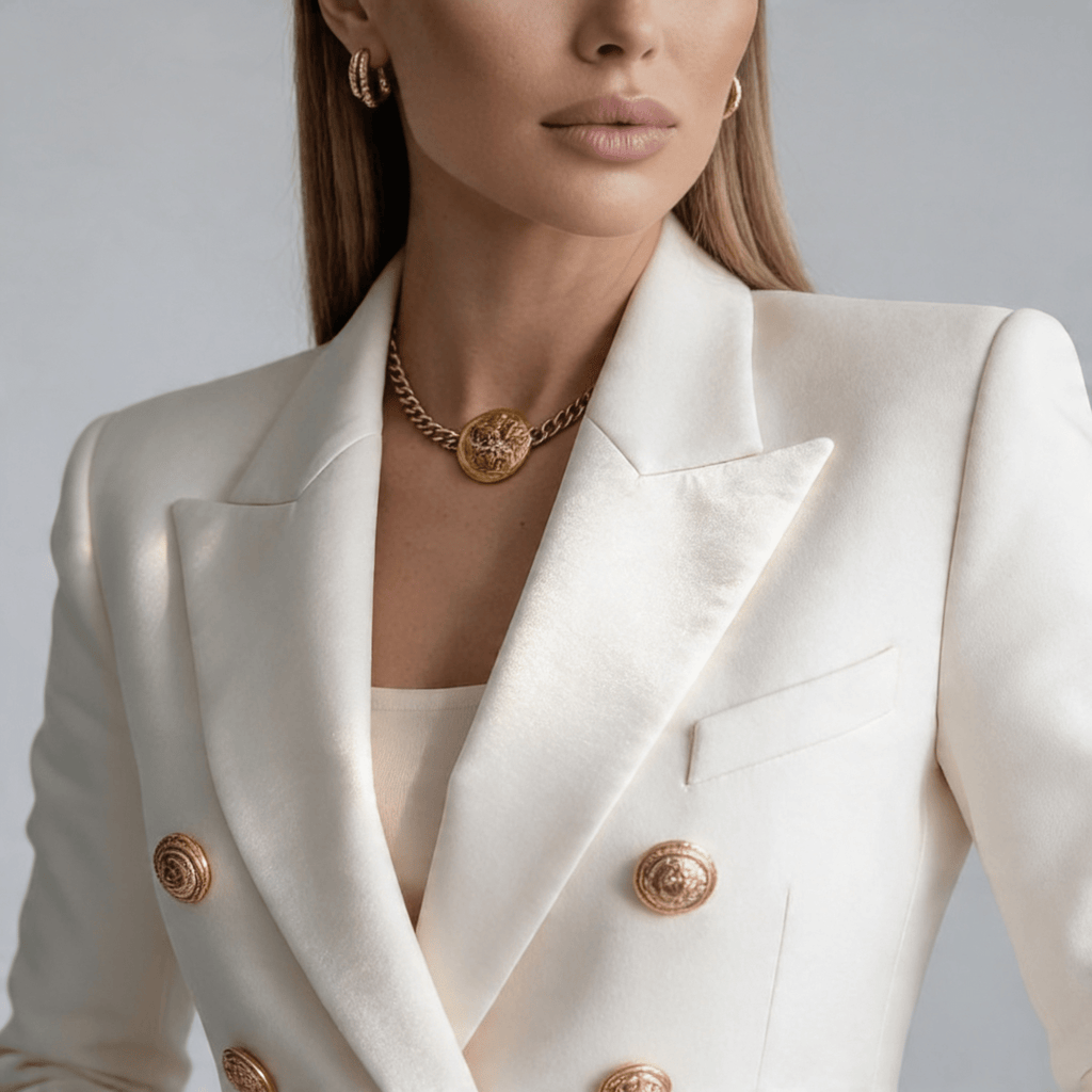 Women Blazer Slim Fit Structured Silhouette Classic Cut - Evergreen Outfits - Women Blazer