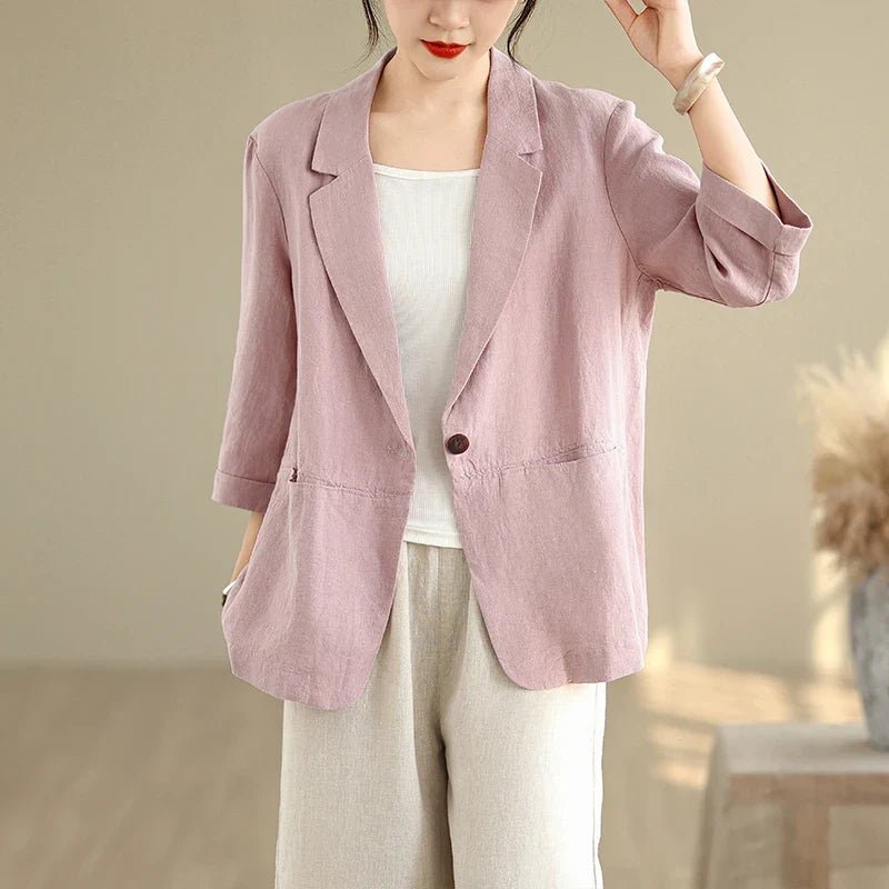 Women Blazer Three Quarter Sleeve Length Design - Evergreen Outfits - Women Blazer