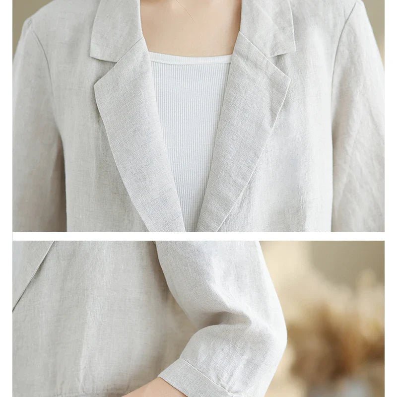 Women Blazer Three Quarter Sleeve Length Design - Evergreen Outfits - Women Blazer