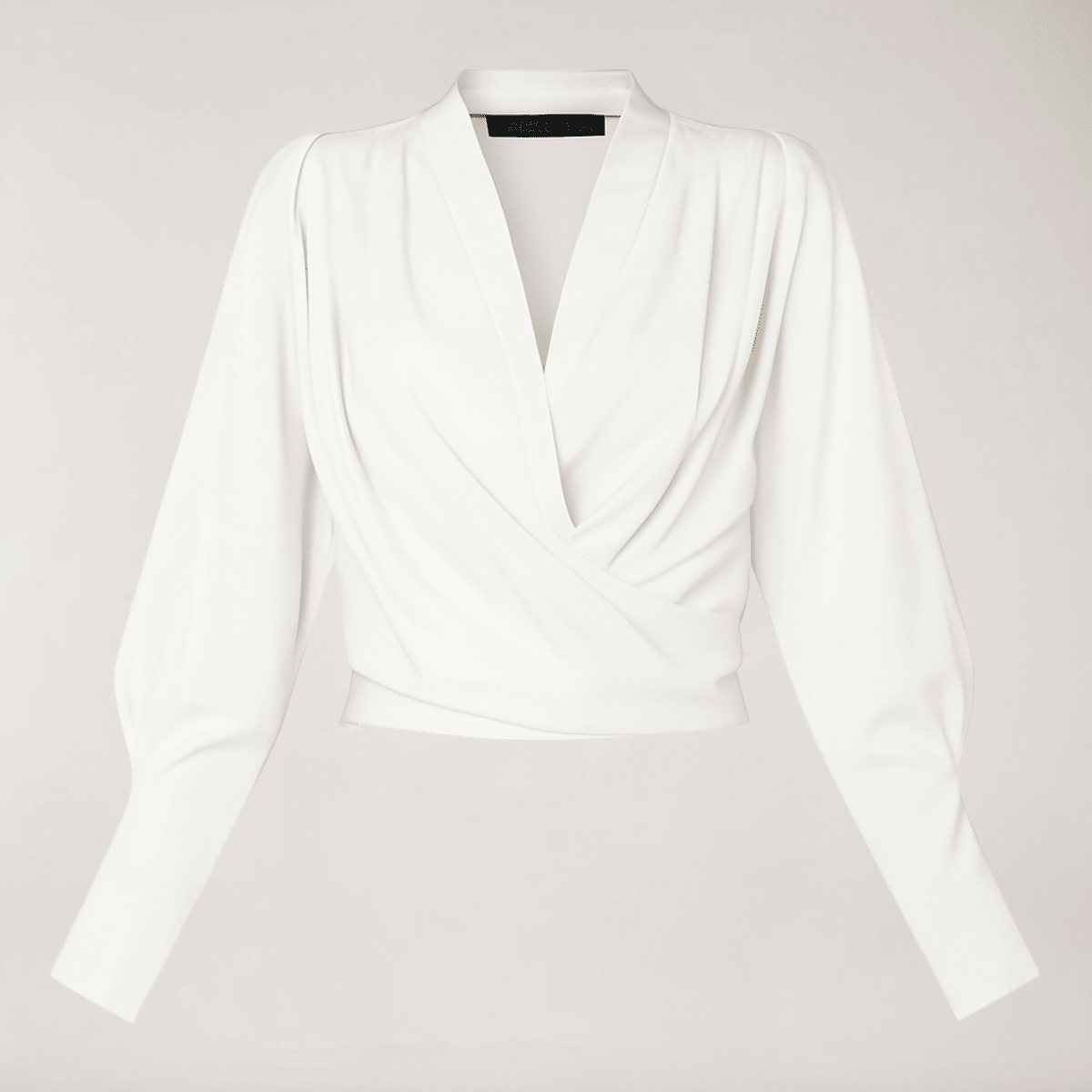 Women Blouse V Neck Puff Sleeves Structured Waist Design - Evergreen Outfits - Women Blouse