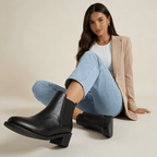 Women Boots Chelsea Design Ankle Length Block Heel Slip On - Evergreen Outfits - Women Boots