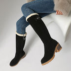 Women Boots | High Shaft with Side Zip and Buckle Strap - Evergreen Outfits- Boots