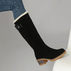Women Boots | High Shaft with Side Zip and Buckle Strap - Evergreen Outfits- Boots