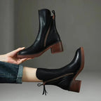 Women Boots | Retro Chelsea Ankle Style with Round Toe - Evergreen Outfits- Boots