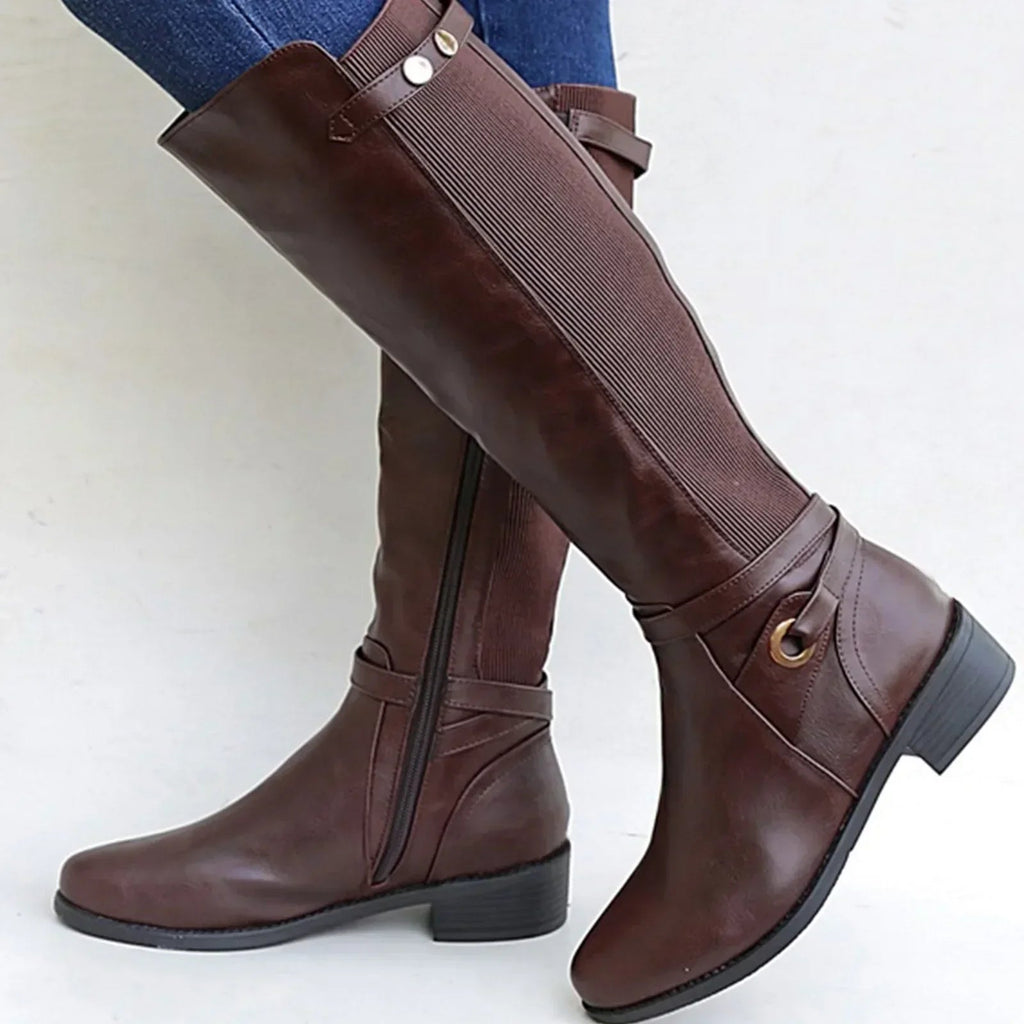 Women Calf Length Boots Non Slip Adjustable Closure - Evergreen Outfits - Women Boots