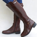 Women Calf Length Boots Non Slip Adjustable Closure - Evergreen Outfits - Women Boots