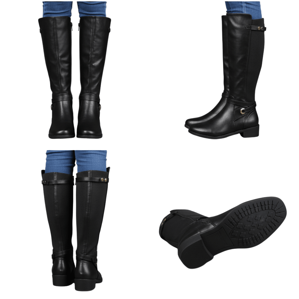 Women Calf Length Boots Non Slip Adjustable Closure - Evergreen Outfits - Women Boots
