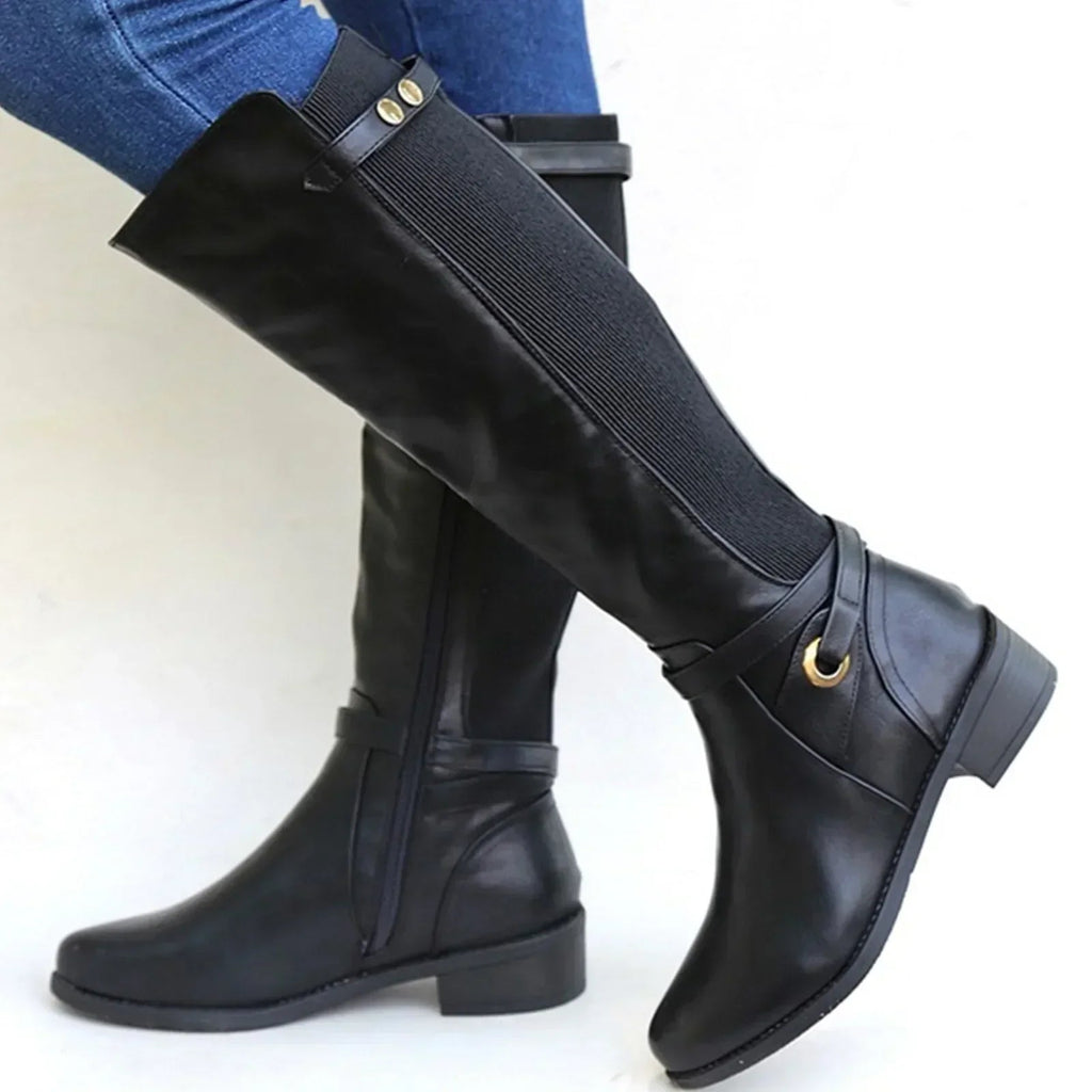 Women Calf Length Boots Non Slip Adjustable Closure - Evergreen Outfits - Women Boots