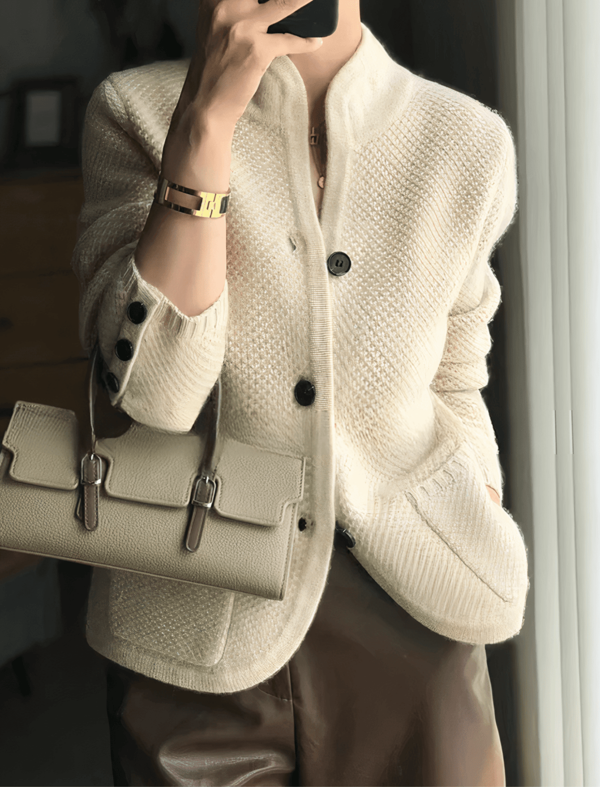 Women Cardigan | Button-Front Long Sleeve Layering Fit - Evergreen Outfits- Cardigans