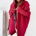 Women Cardigan | Hooded Open Front Long Cut Coverage - Evergreen Outfits- Cardigans