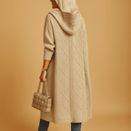 Women Cardigan | Long Line Hooded Front Closure Fit - Evergreen Outfits- Cardigans
