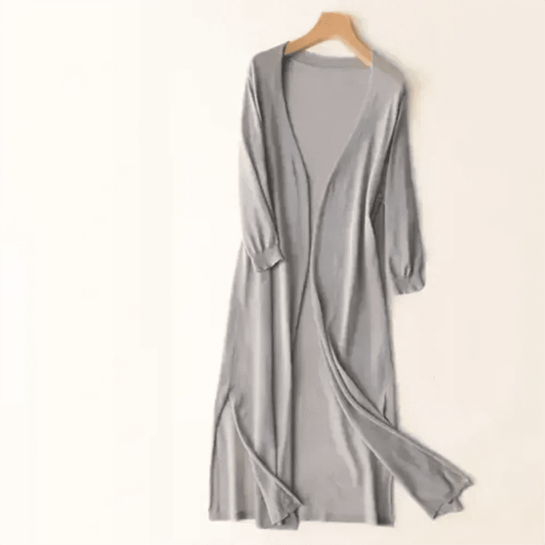 Women Cardigan | Open Front Extended Length Long Sleeve - Evergreen Outfits- Cardigans