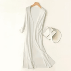 Women Cardigan | Open Front Extended Length Long Sleeve - Evergreen Outfits- Cardigans