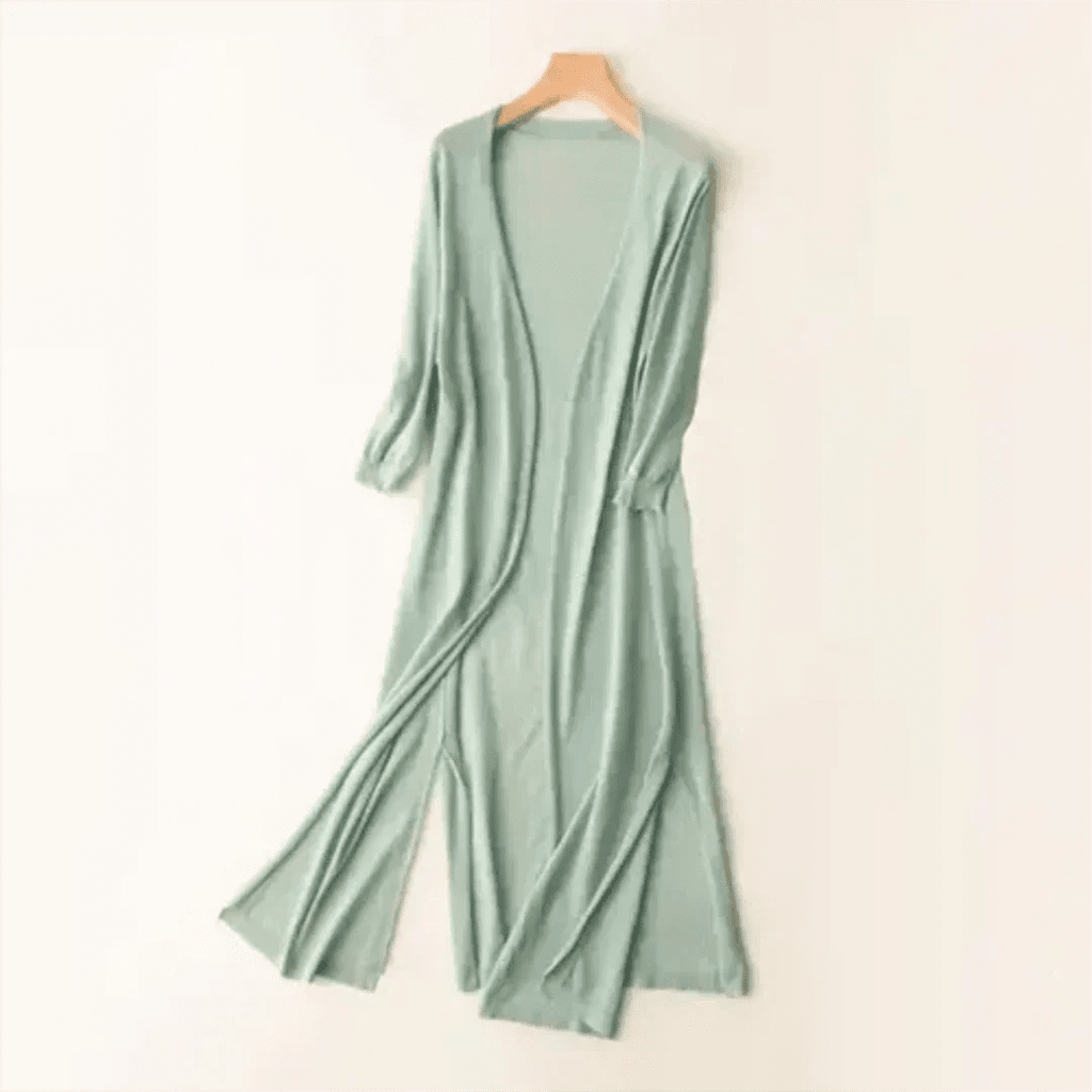 Women Cardigan | Open Front Extended Length Long Sleeve - Evergreen Outfits- Cardigans