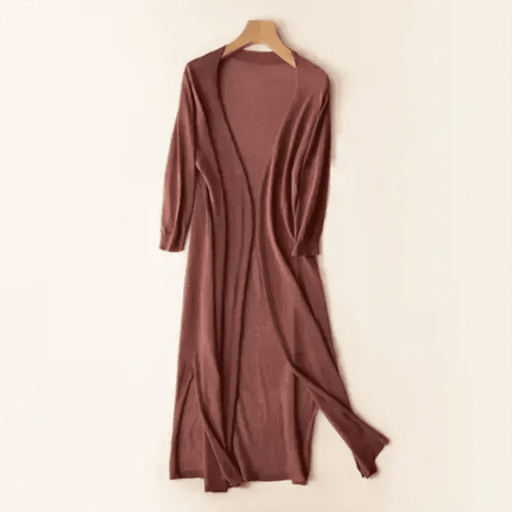 Women Cardigan | Open Front Extended Length Long Sleeve - Evergreen Outfits- Cardigans
