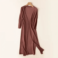 Women Cardigan | Open Front Extended Length Long Sleeve - Evergreen Outfits- Cardigans