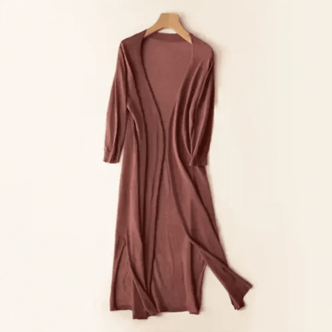 Women Cardigan | Open Front Extended Length Long Sleeve - Evergreen Outfits- Cardigans