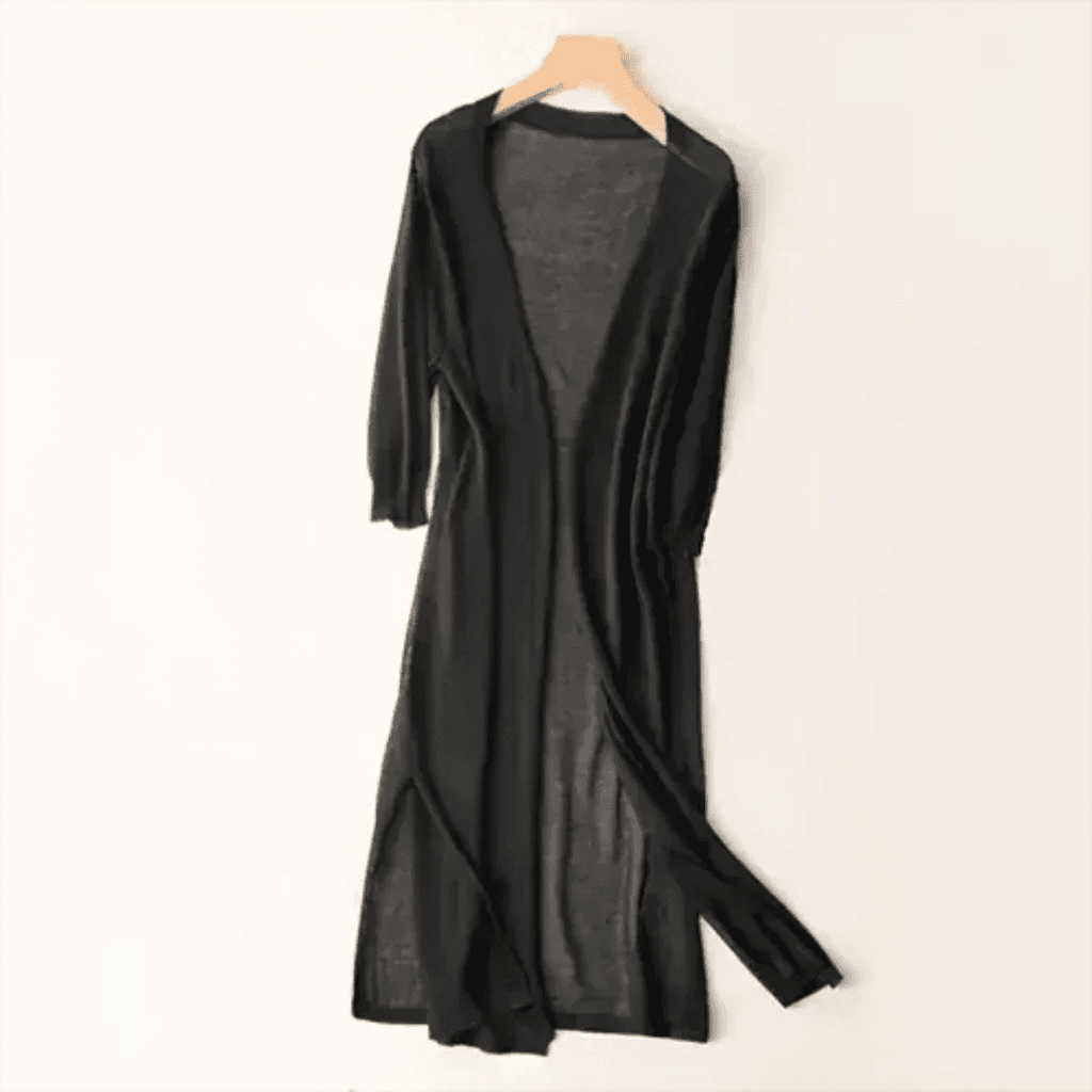 Women Cardigan | Open Front Extended Length Long Sleeve - Evergreen Outfits- Cardigans