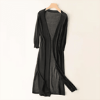 Women Cardigan | Open Front Extended Length Long Sleeve - Evergreen Outfits- Cardigans