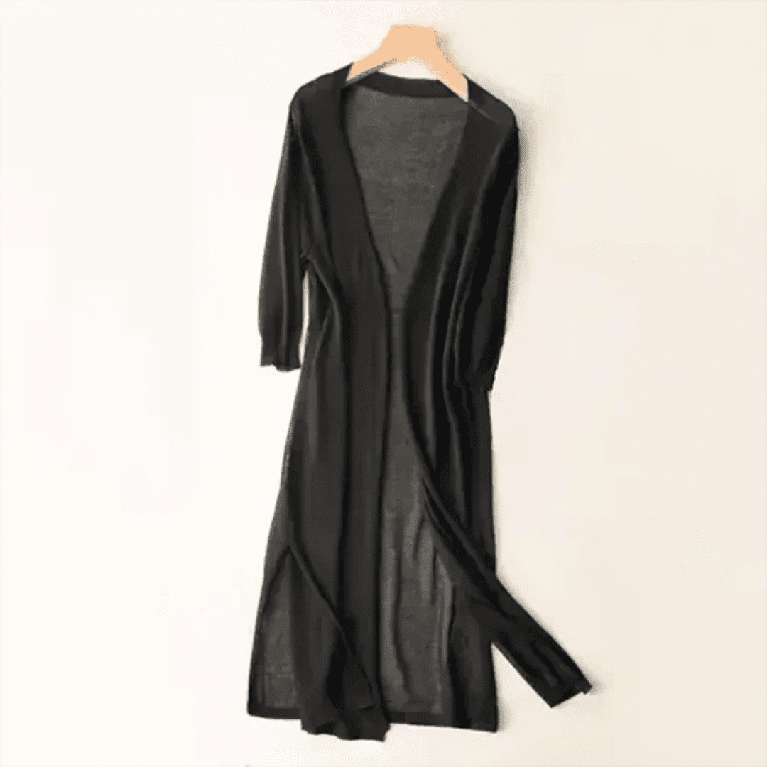 Women Cardigan | Open Front Extended Length Long Sleeve - Evergreen Outfits- Cardigans