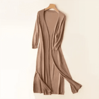 Women Cardigan | Open Front Extended Length Long Sleeve - Evergreen Outfits- Cardigans